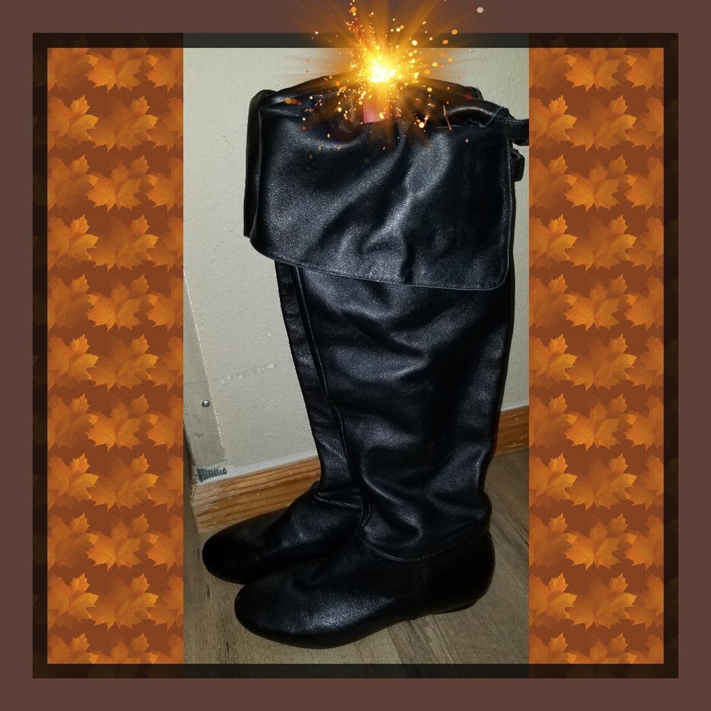 Calvin Klein black leather boots